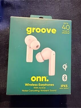 onn. Groove Wireless Earphones - Pink